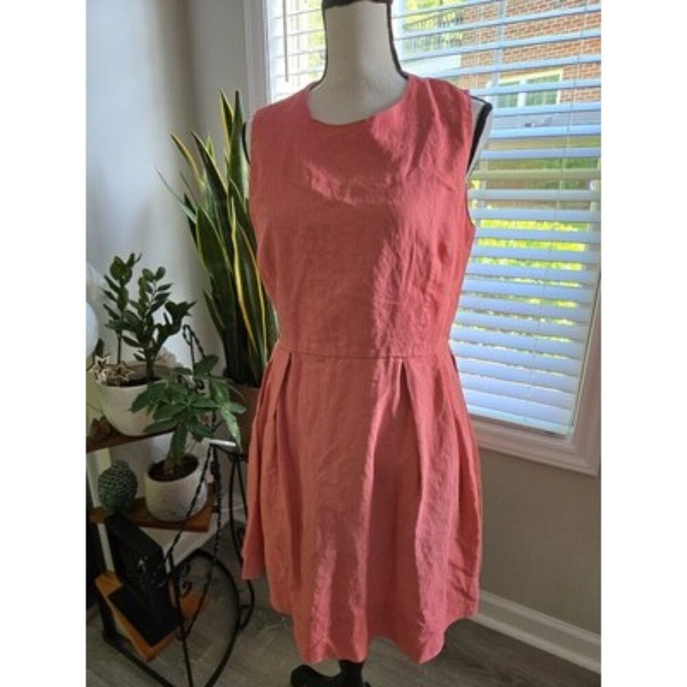 The Gap Pink Linen Dress With Pockets Designed and Crafted Collection